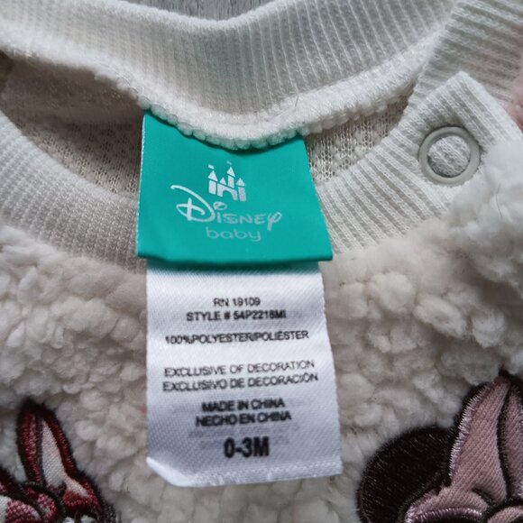 Disney Baby Fleece Sweatshirt Minnie Mouse Daisy Duck White Pink 0/3M 3 Months - Picture 4 of 6